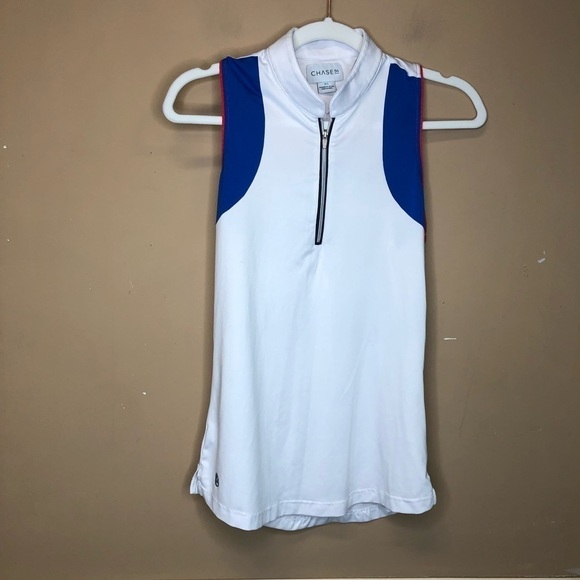 Chase 54 Golf Tennis Pickle Ball Tank White Blue Size XS - Picture 1 of 5